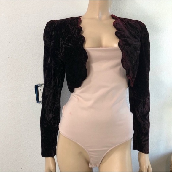 Vintage Roberta open Jacket  red velvet - Picture 2 of 12